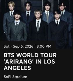 BTS World Tour 'Arirang' LA Concert Ticket