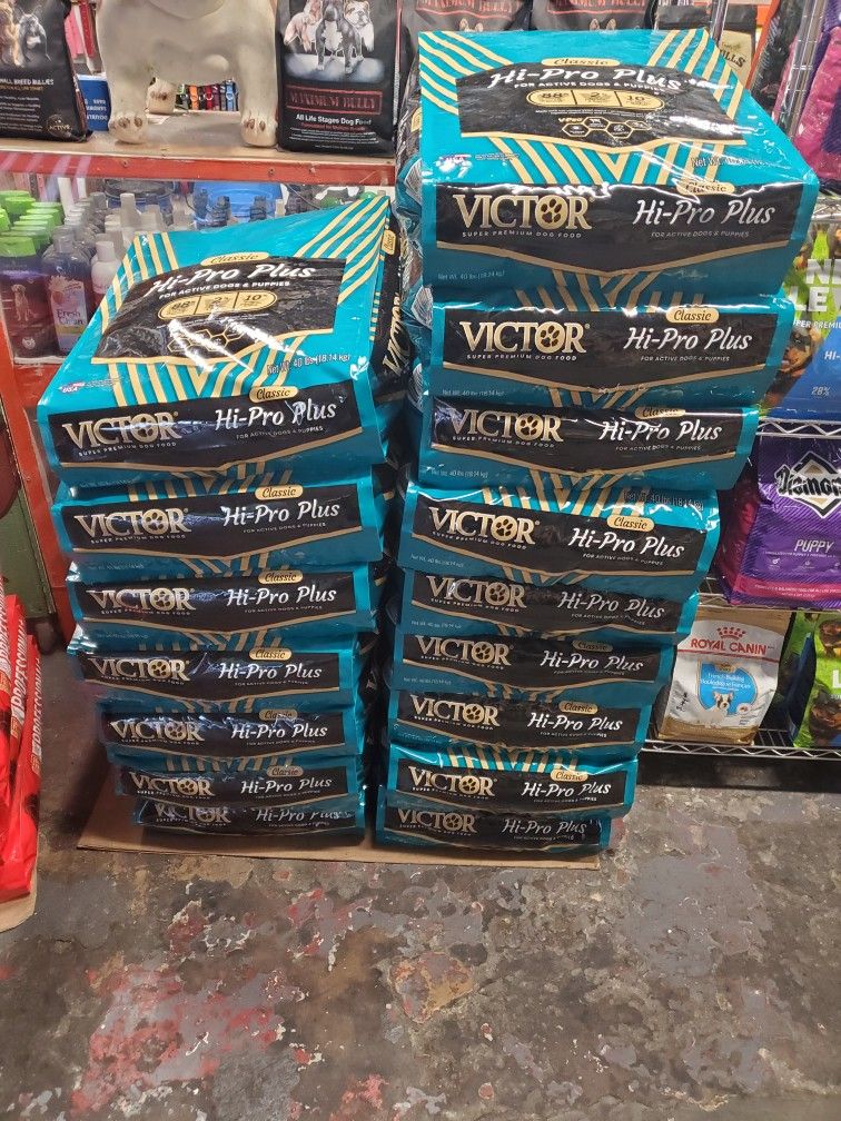 Dog Food: Victor 40 Pounds $ 55.00 . We Open 10am To 6pm Everyday