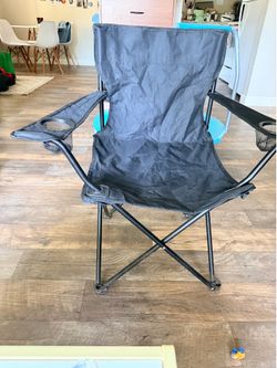 Folding Camping Chairs with Cup Holders – Set of 2, Good Condition