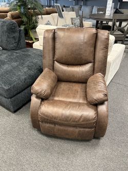 Brown Faux Leather Recliner Chair