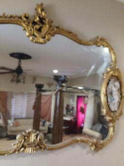 Large Gold Ornate Rococo Wall Mirror