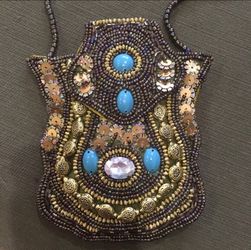 NEW Beaded Bag With Long Strap