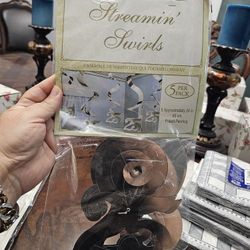 Silver Streaming Swirls 25th ANNIVERSARY OR BIRTHDAY 