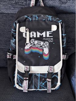 Game on school backpack