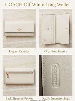 Coach Off-White Long Leather Wallet