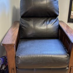 Brown Leather Recliner-$45