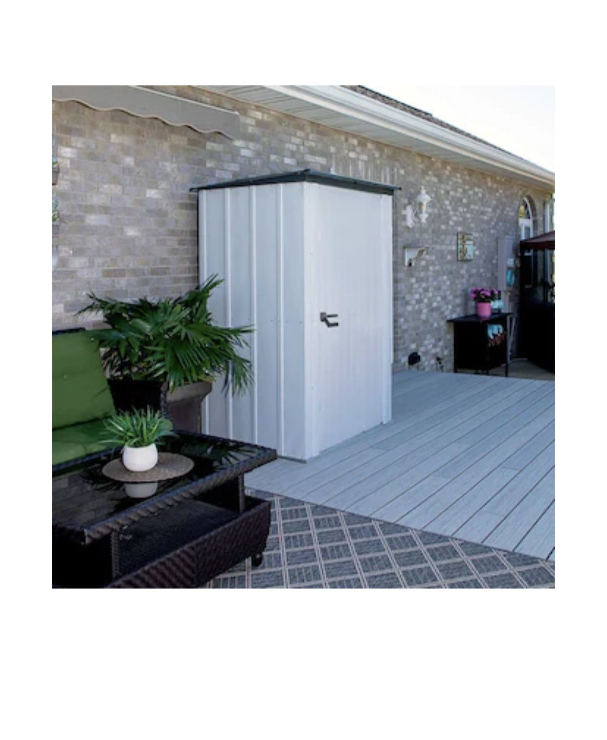 Spacemaker Patio Shed, 4x3 ft Outdoor Storage, Flute Grey and Anthracite