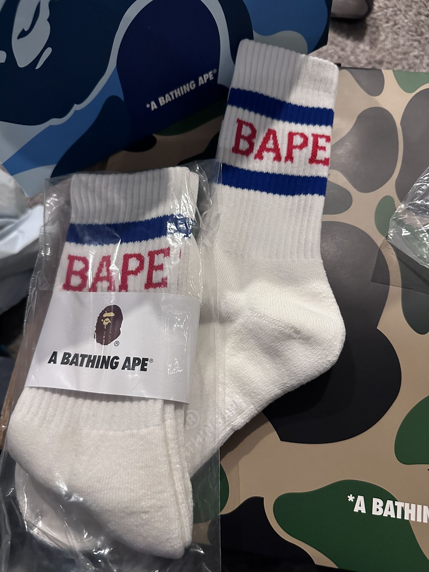 BAPE Socks Brand New $15 2 Pairs For $25