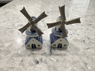 Delft Windmill Salt and Pepper Shakers