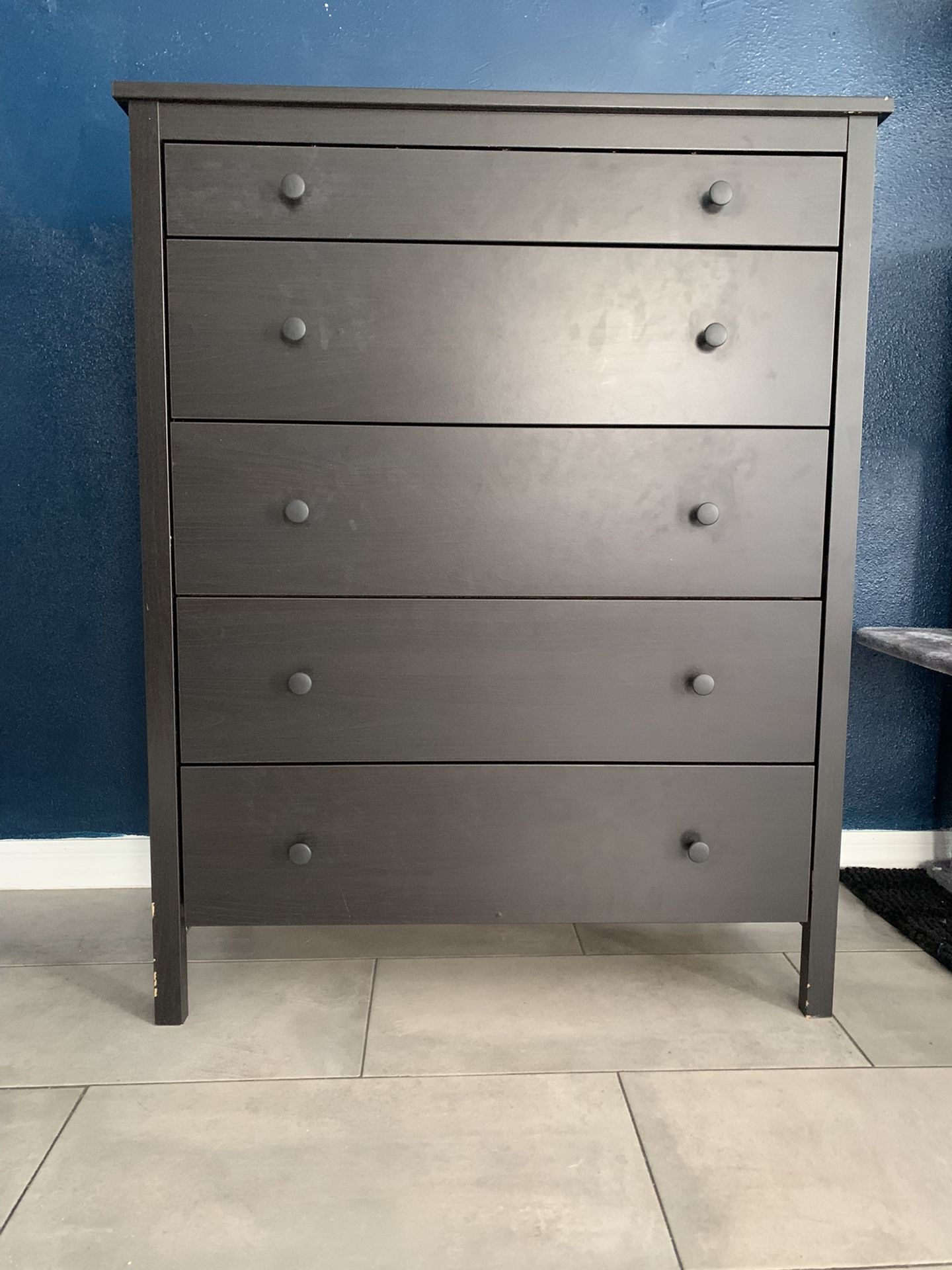 KOPPANG 5-drawer chest, black-brown, 35 3/8x44 7/8