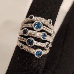 Judith Ripka London Blue Topaz Ring