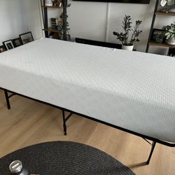 Twin Mattress And Folding Metal Bed Frame 