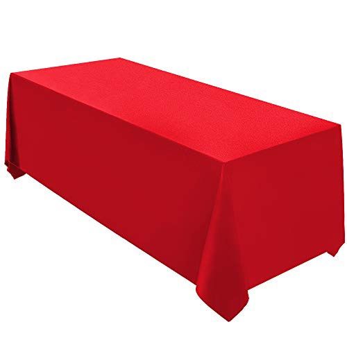 Surmente Red Tablecloth 90 X 132-Inch Rectangular Polyester Table Cloth For Weddings, Banquets, Or Restaurants