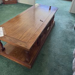 Coffee Table And Side Cabinet  Solid Wood 