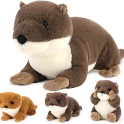 Large OTTER Stuffed Animal w/ Babies. NEW with tags.