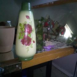 Carol Rowen Floral Tapered Vase 12 Inch Enesco Ceramic 