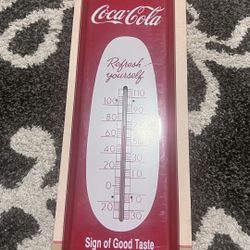Vintage Coca-Cola retro THERMOMETER Soda Pop ADVERTISING Matel Sign