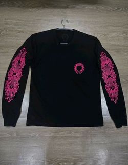 NEW Chrome Heart Pink Horseshoe Black Long Sleeve