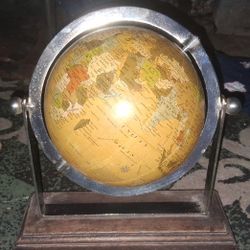 World Globe on Wooden Base