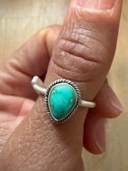 Turquoise with sterling silver ring size 9