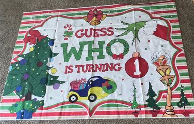 Birthday backdrop decorations Grinch 1