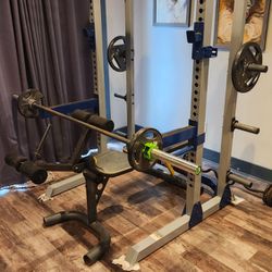 weight bench squat rack with weights