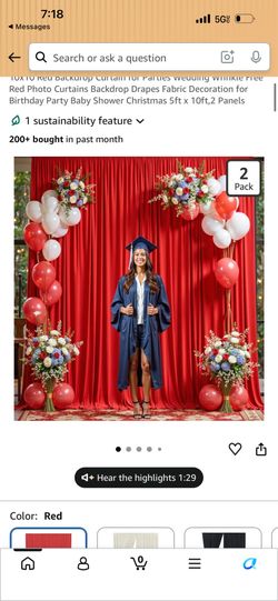 10x10 Red Backdrop Curtain for Parties Wedding Wrinkle Free Red Photo Curtains Backdrop Drapes Fabric Decoration for Birthday Party Baby Shower Christ