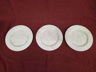 Plate 8 Inch White Marble- (3 Pieces)