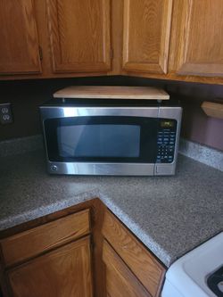 GE microwave, Brushed Steel