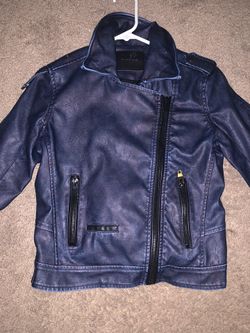 Blue leather jacket