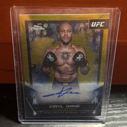 2024 Topps Chrome UFC Ciryl Gane Signatures Gold Refractor Auto #/50
