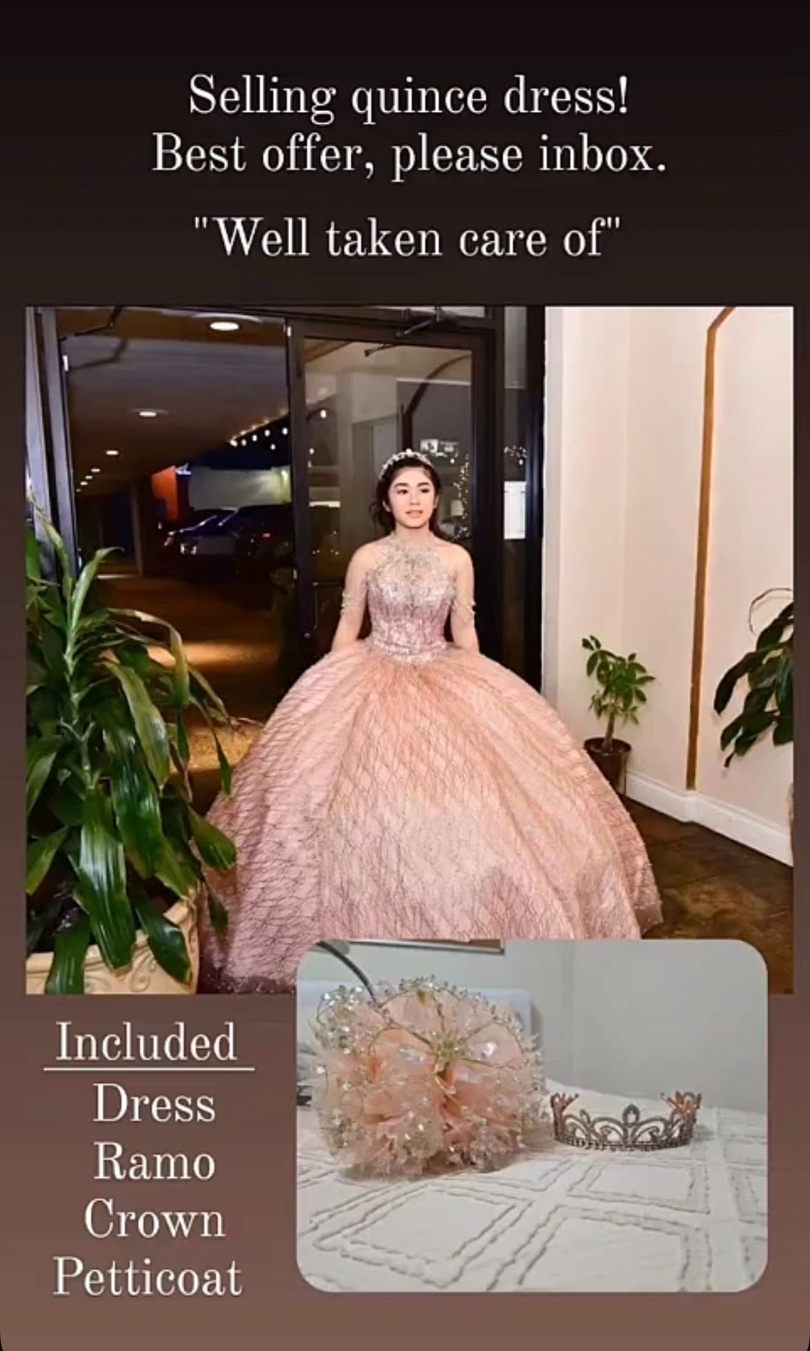 Rose Gold Quiñce Dress