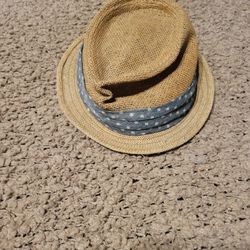 NWOT WOMENS J CREW SUN STRAW HAT KHAKI AND BLUE 