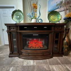Beautiful Fireplace /tv Stand With  7 Colors Of Realistic Display Flames 70” 