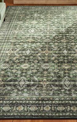 8x10 Green Washable Area Rug – Large Living Room Rug