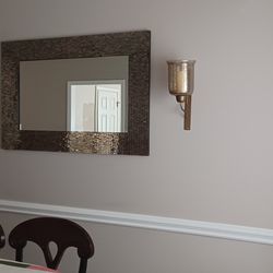 Mirror With Two Candle  Sconces 
