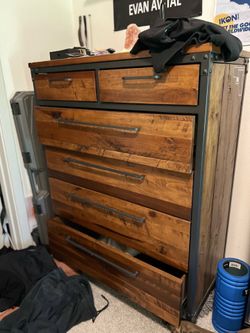 Distressed wood dresser