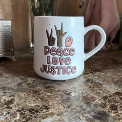 Peace Love Justice Mug
