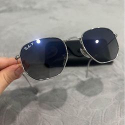 Ray-Ban Hexagonal Flat Lenses Blue Gradient Silver Frame