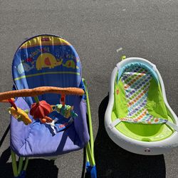 Free baby rock chair and bathtub