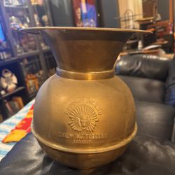 Vintage Redskin Brand Spittoon Cut Plug - Brass 