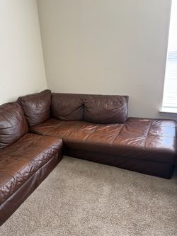 Clean leather couch and recliner