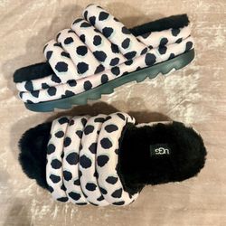 UGG Women Slides - Maxi Slide - Pink Cheetah Print