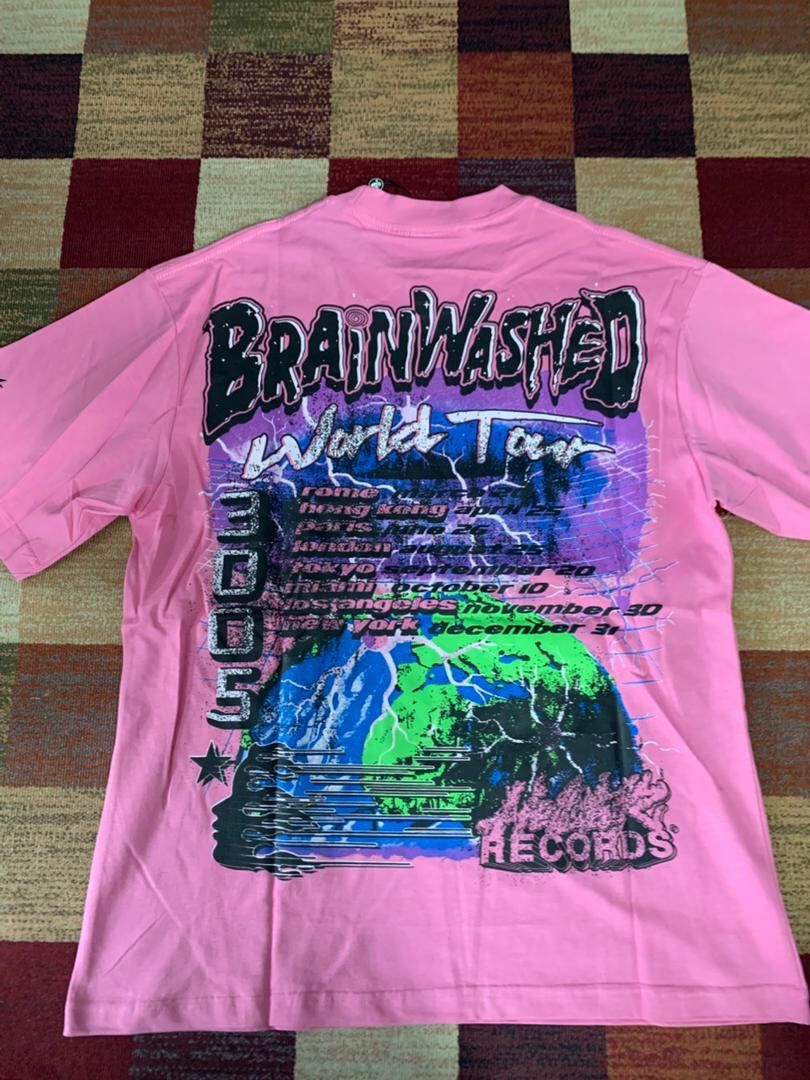 Hellstar t-shirt Brainwashed ‘pink’ CHEAP PRICES , Free Shipping
