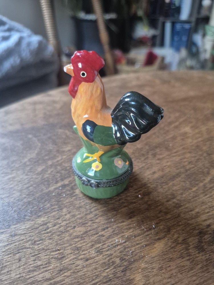 Vintage Rooster Trinket Box