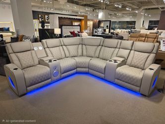 New Power Recliner Modern Sectional With Bluetooth Speakers, Phone Charger & More! Black, Grey, White & Caramel!