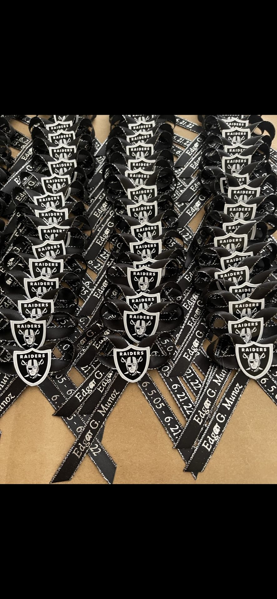 Memorial Service Pins And Designs Custom Sports Teams NFL Raiders