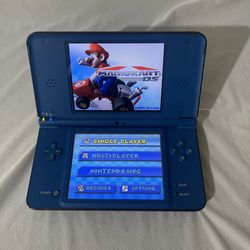 Nintendo DSi XL Blue Handheld Game Console System w/ Charger & Mario Kart