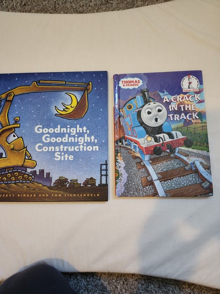2 Books Train And Construction Theme