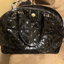 Leather Coach Domed Purse 